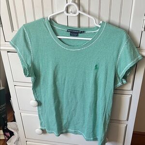 Ralph Lauren Mint Striped Short Sleeve Tee